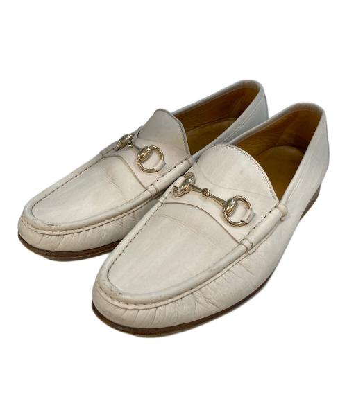 GUCCI（グッチ）GUCCI (グッチ) ホースビットローファー 155182 ホワイト サイズ:41Eの古着・服飾アイテム