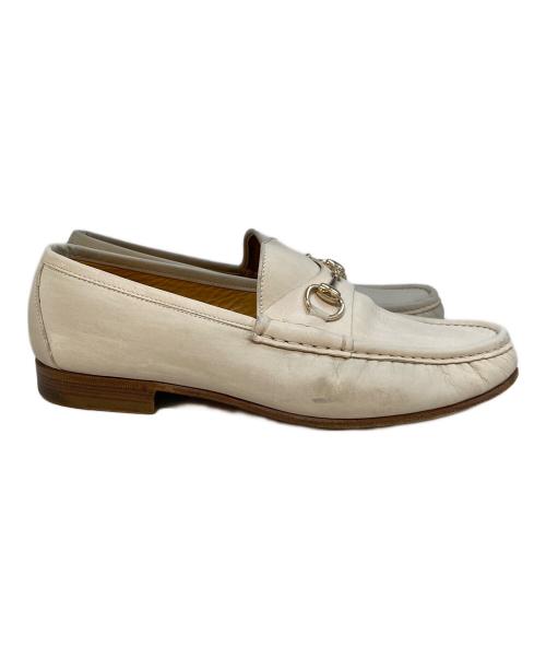 GUCCI（グッチ）GUCCI (グッチ) ホースビットローファー 155182 ホワイト サイズ:41Eの古着・服飾アイテム