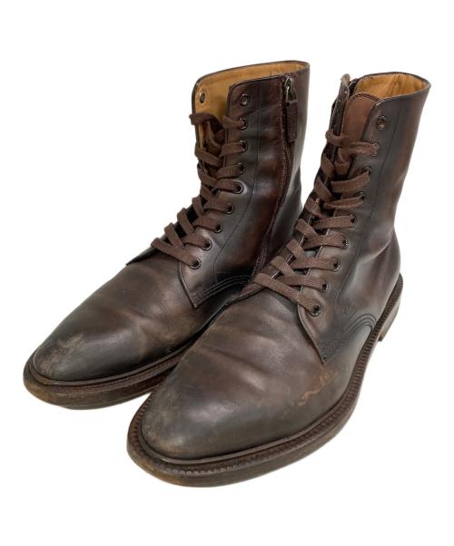 GUCCI（グッチ）GUCCI (グッチ) サイドジップ タンカーブーツ　245974 ブラウン サイズ:8の古着・服飾アイテム