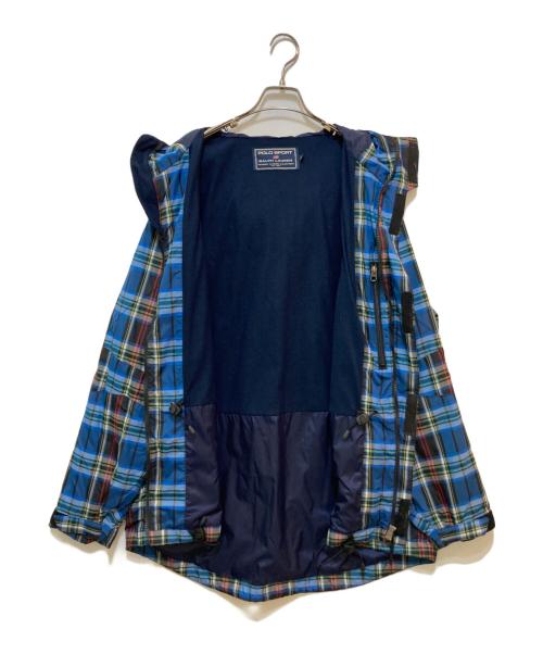 POLO SPORT（ポロスポーツ）POLO SPORT (ポロスポーツ) チェックナイロンジャケット ブルー サイズ:100(韓国規格)の古着・服飾アイテム