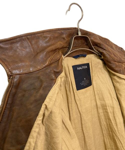 NAUTICA（ノーティカ）NAUTICA (ノーティカ) レザージャケット ブラウン サイズ:Sの古着・服飾アイテム