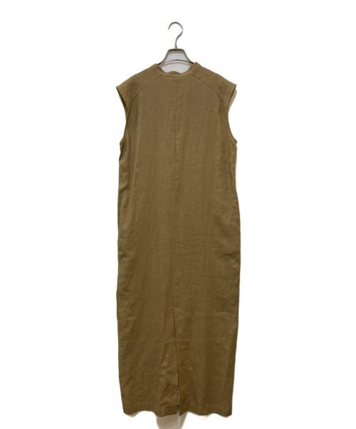 Loungedress（ラウンジドレス）Loungedress (ラウンジドレス) リネンVフレンチワンピース ブラウン サイズ:FREEの古着・服飾アイテム