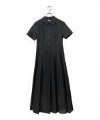 CLANEクラネ）の古着「FLUFFY SHEER H/S SHIRT ONEPIECE 18112-5062」｜ブラック