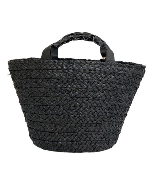 HELEN KAMINSKI（ヘレンカミンスキー）HELEN KAMINSKI (ヘレンカミンスキー) Marihanna ラフィアカウレザーハンドルカゴバッグ ブラックの古着・服飾アイテム