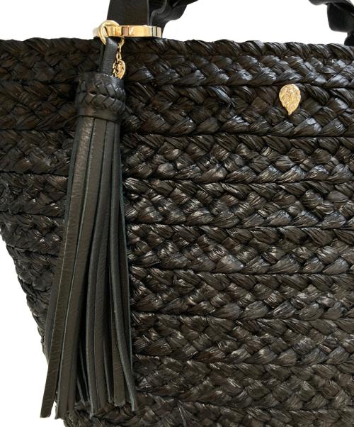 HELEN KAMINSKI（ヘレンカミンスキー）HELEN KAMINSKI (ヘレンカミンスキー) Marihanna ラフィアカウレザーハンドルカゴバッグ ブラックの古着・服飾アイテム