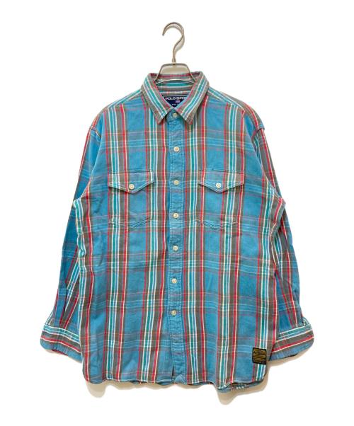 POLO SPORT（ポロスポーツ）POLO SPORT (ポロスポーツ) チェックネルシャツ ブルー サイズ:Mの古着・服飾アイテム