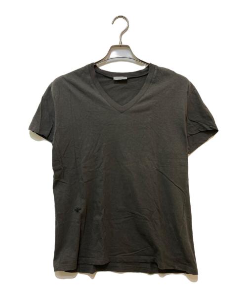 DIOR HOMME（ディオール オム）DIOR HOMME (ディオール オム) BEE刺繍VネックTシャツ ブラウン サイズ:Mの古着・服飾アイテム
