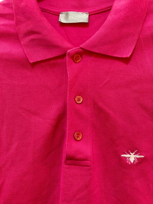 DIOR HOMME（ディオール オム）Dior Homme (ディオール オム) BEE刺繍ポロシャツ ピンク サイズ:46の古着・服飾アイテム