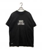 NEIGHBORHOOD×WIND AND SEAネイバーフッド×ウィンダンシー）の古着「ロゴプリントTシャツ 221FWRSN-STM02S」｜ブラック