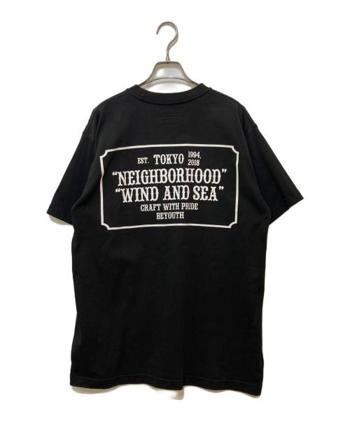 NEIGHBORHOOD（ネイバーフッド）NEIGHBORHOOD (ネイバーフッド) WIND AND SEA (ウィンダンシー) ロゴプリントTシャツ 221FWRSN-STM02S ブラック サイズ:Lの古着・服飾アイテム