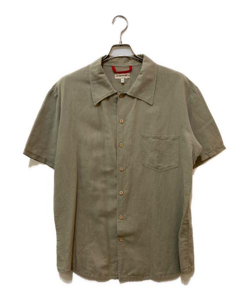 EMPORIO ARMANI（エンポリオ アルマーニ）EMPORIO ARMANI (エンポリオアルマーニ) リネンコットンS/Sシャツ ベージュ サイズ:XLの古着・服飾アイテム