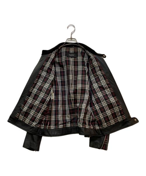 BURBERRY BLACK LABEL（バーバリーブラックレーベル）BURBERRY BLACK LABEL (バーバリーブラックレーベル) ラムレザーシングルライダースジャケット　BMP01-116-09 ブラック サイズ:Mの古着・服飾アイテム