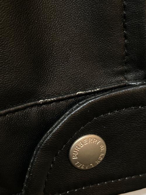 BURBERRY BLACK LABEL（バーバリーブラックレーベル）BURBERRY BLACK LABEL (バーバリーブラックレーベル) ラムレザーシングルライダースジャケット　BMP01-116-09 ブラック サイズ:Mの古着・服飾アイテム