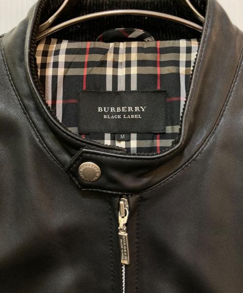 BURBERRY BLACK LABEL（バーバリーブラックレーベル）BURBERRY BLACK LABEL (バーバリーブラックレーベル) ラムレザーシングルライダースジャケット　BMP01-116-09 ブラック サイズ:Mの古着・服飾アイテム