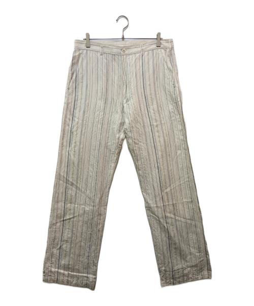 COMME des GARCONS HOMME（コムデギャルソン オム）COMME des GARCONS HOMME (コムデギャルソン オム) 90's リネンコットンストライプパンツ ホワイト サイズ:Mの古着・服飾アイテム