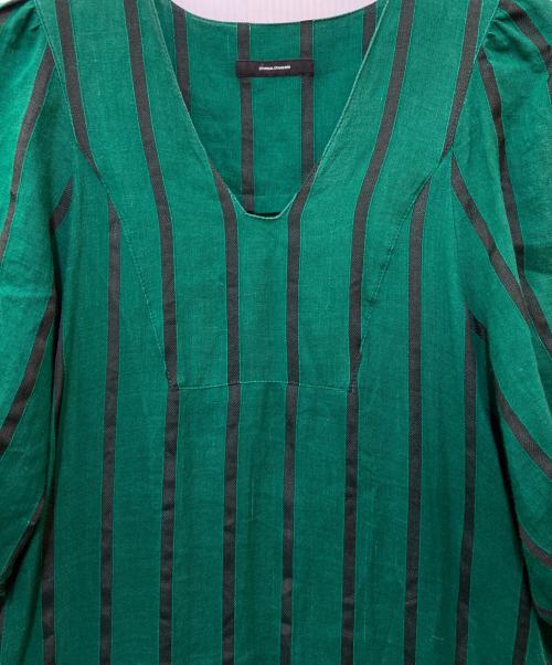 JOURNAL STANDARD（ジャーナルスタンダード）JOURNAL STANDARD (ジャーナルスタンダード) ヨーロピアンドビーストライプワンピース グリーン サイズ:38の古着・服飾アイテム
