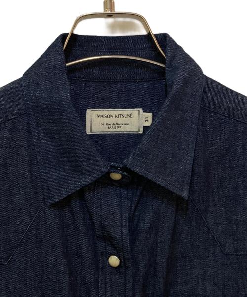 maison kitsune（メゾンキツネ）maison kitsune (メゾンキツネ) デニムシャツワンピース インディゴ サイズ:34の古着・服飾アイテム
