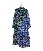christian wijnantsクリスチャン ワイナンツ）の古着「シルクレーヨン総柄ワンピース」｜ブルー
