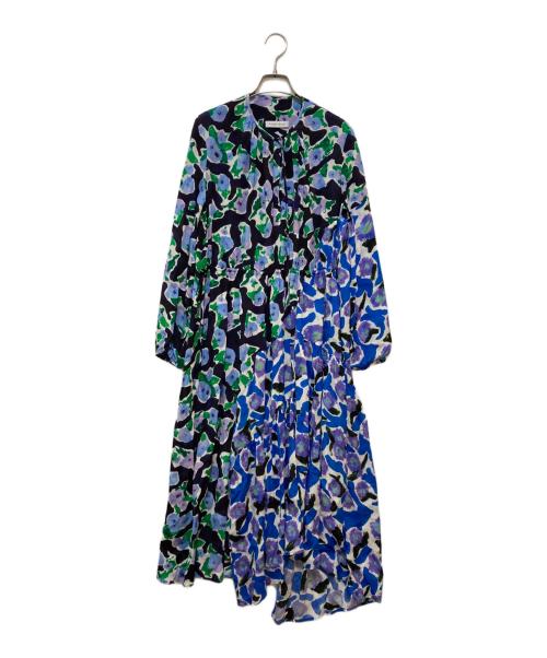 christian wijnants（クリスチャン ワイナンツ）christian wijnants (クリスチャン ワイナンツ) シルクレーヨン総柄ワンピース ブルー サイズ:34の古着・服飾アイテム