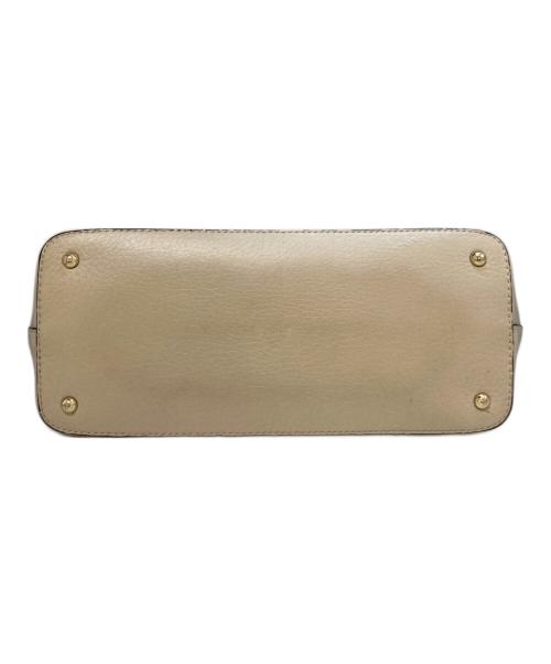 MaxMara（マックスマーラ）MaxMara (マックスマーラ) バイカラーレザートートバッグ ベージュの古着・服飾アイテム