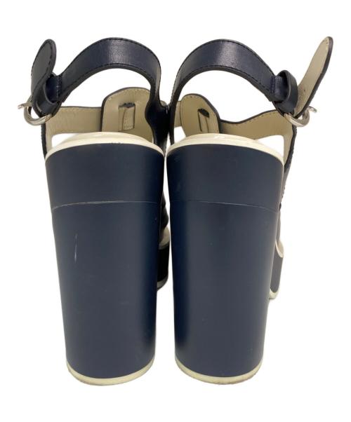 JIL SANDER NAVY（ジルサンダー ネイビー）JIL SANDER NAVY (ジルサンダー ネイビー) カットワークレザーサンダル ネイビー サイズ:38の古着・服飾アイテム