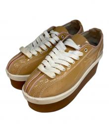 MIHARA YASUHIRO（ミハラヤスヒロ）の古着「厚底エナメルウッドシューズ」｜ベージュ