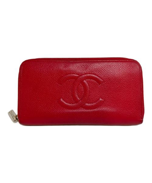 CHANEL（シャネル）CHANEL (シャネル) ココマークキャビアスキン長財布 ピンクの古着・服飾アイテム