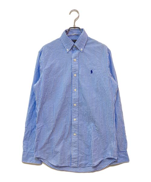 POLO RALPH LAUREN（ポロ・ラルフローレン）POLO RALPH LAUREN (ポロ・ラルフローレン) シアサッカーストライプシャツ ブルー サイズ:XSの古着・服飾アイテム