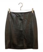 RALPH LAUREN Purple Labelラルフ ローレン パープル レーベル）の古着「レザースカート」｜ブラック