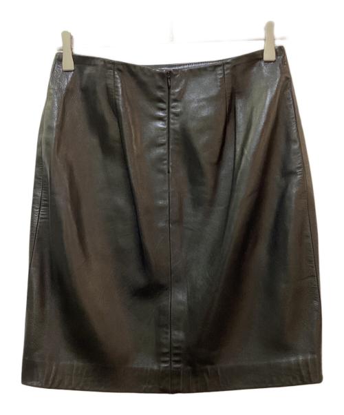 RALPH LAUREN Purple Label（ラルフ ローレン パープル レーベル）RALPH LAUREN Purple Label (ラルフ ローレン パープル レーベル) レザースカート ブラック サイズ:6の古着・服飾アイテム