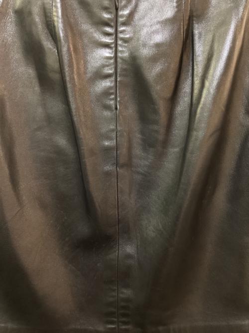 RALPH LAUREN Purple Label（ラルフ ローレン パープル レーベル）RALPH LAUREN Purple Label (ラルフ ローレン パープル レーベル) レザースカート ブラック サイズ:6の古着・服飾アイテム