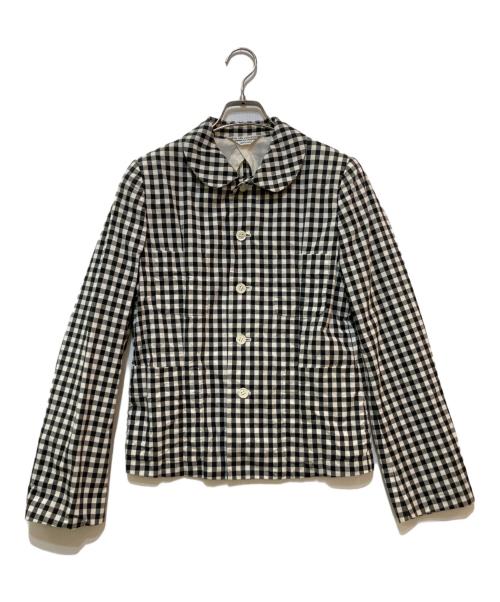 ROBE DE CHAMBRE COMME DES GARCONS（ローブドシャンブル コムデギャルソン）ROBE DE CHAMBRE COMME DES GARCONS (ローブドシャンブル コムデギャルソン) ギンガムチェックジャケット　RJ 100520 ブラック サイズ:不明(実寸をご参照下さい)の古着・服飾アイテム