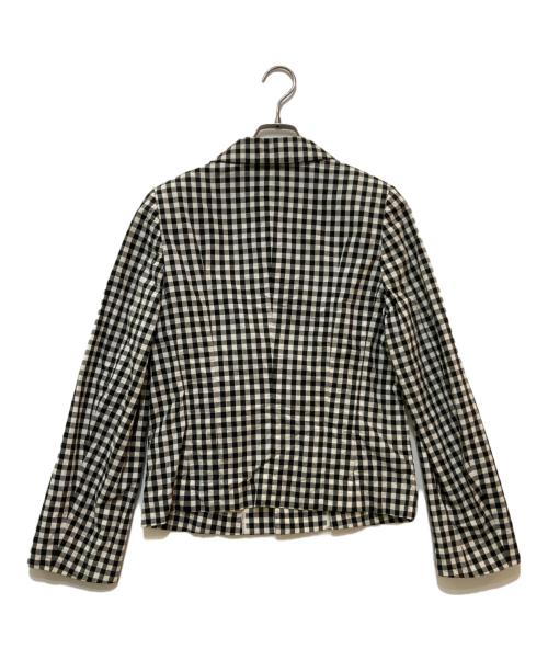ROBE DE CHAMBRE COMME DES GARCONS（ローブドシャンブル コムデギャルソン）ROBE DE CHAMBRE COMME DES GARCONS (ローブドシャンブル コムデギャルソン) ギンガムチェックジャケット　RJ 100520 ブラック サイズ:不明(実寸をご参照下さい)の古着・服飾アイテム