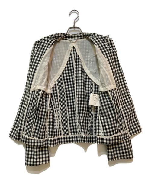 ROBE DE CHAMBRE COMME DES GARCONS（ローブドシャンブル コムデギャルソン）ROBE DE CHAMBRE COMME DES GARCONS (ローブドシャンブル コムデギャルソン) ギンガムチェックジャケット　RJ 100520 ブラック サイズ:不明(実寸をご参照下さい)の古着・服飾アイテム