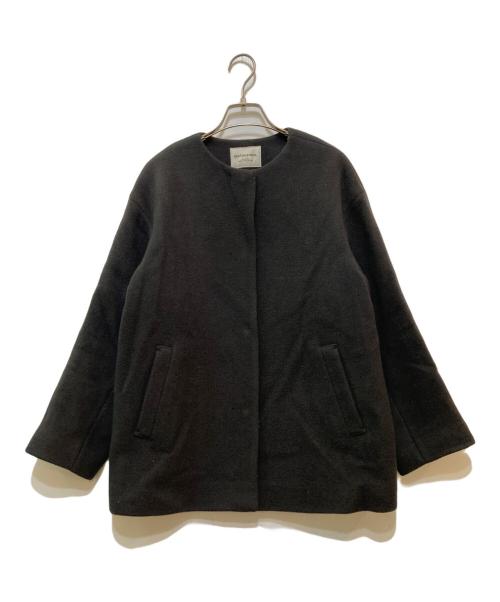 green label relaxing（グリーンレーベルリラクシング）green label relaxing (グリーンレーベルリラクシング) SENTDALE WOOL セントデールウール ノーカラー ミドル コート グレー サイズ:FREEの古着・服飾アイテム