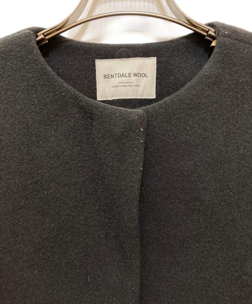 green label relaxing（グリーンレーベルリラクシング）green label relaxing (グリーンレーベルリラクシング) SENTDALE WOOL セントデールウール ノーカラー ミドル コート グレー サイズ:FREEの古着・服飾アイテム