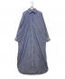 MAMENE（-）の古着「Phoebe Shirt Dress - Navy Poplin Stripe」｜ホワイト×ブルー
