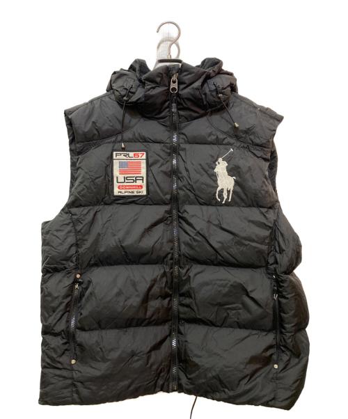 POLO RALPH LAUREN（ポロ・ラルフローレン）POLO RALPH LAUREN (ポロ・ラルフローレン) フード付ダウンベスト ブラック サイズ:XLの古着・服飾アイテム
