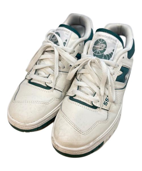 NEW BALANCE（ニューバランス）NEW BALANCE (ニューバランス) ローカットスニーカー ホワイト×グリーン サイズ:25の古着・服飾アイテム