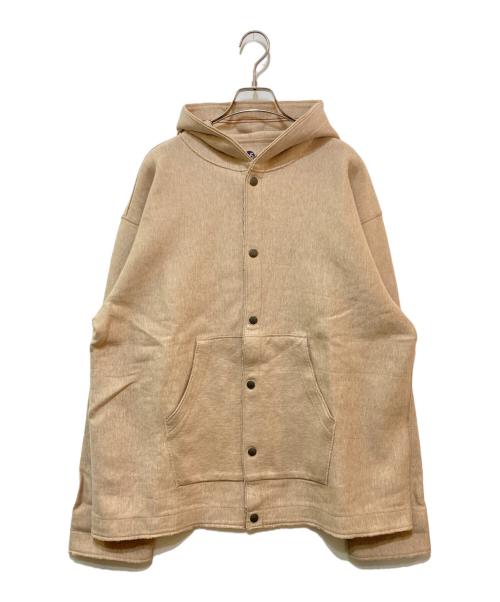45rpm（45アールピーエム）45rpm (45アールピーエム) 切りっぱなしスウェットフーデッドジャケット ベージュ サイズ:５の古着・服飾アイテム