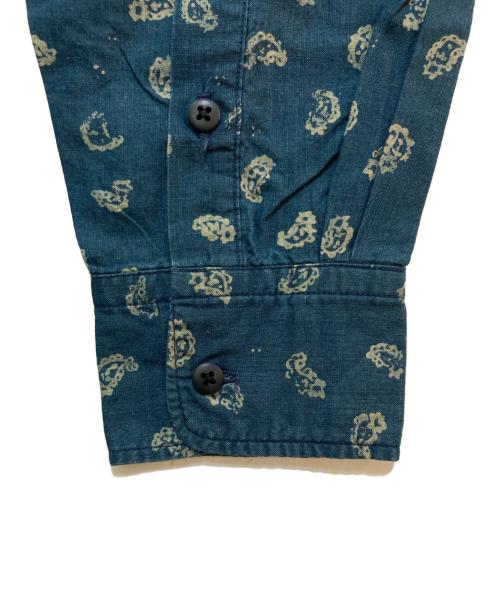 45R（フォーティファイブ・アール）45R (フォーティファイブ・アール) インディゴ染めペイズリーシャツ インディゴ サイズ:4の古着・服飾アイテム