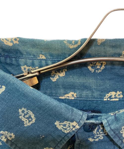 45R（フォーティファイブ・アール）45R (フォーティファイブ・アール) インディゴ染めペイズリーシャツ インディゴ サイズ:4の古着・服飾アイテム