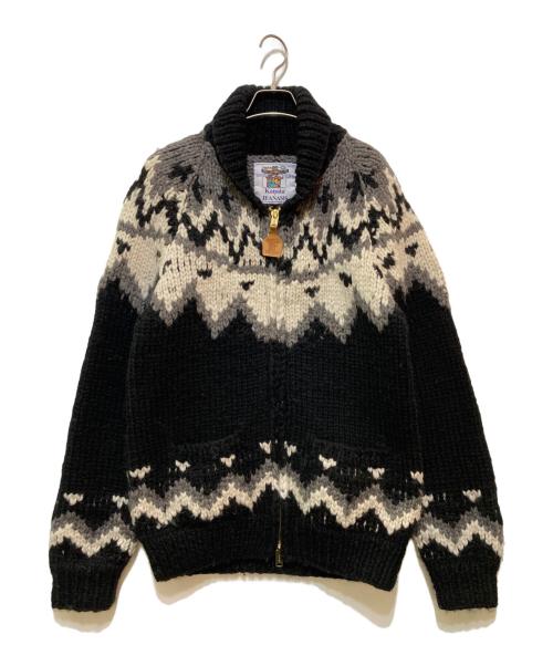 JEANASIS（ジーナシス）JEANASIS (ジーナシス) KANATA (カナタ) 別注KANATAカウチンニット ブラック サイズ:FREEの古着・服飾アイテム