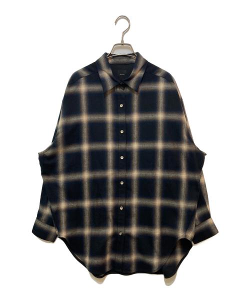 Spick and Span（スピック＆スパン）Spick and Span (スピックアンドスパン) オンブレーチェックルーズシャツ ブラック サイズ:FREEの古着・服飾アイテム