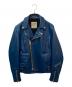 666 LEATHER WEAR（666レザーウェア）の古着「LJM-1 UK SIDEBELT RIDERS JACKET」｜ネイビー
