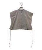 CLANEクラネ）の古着「DAWSTRING SHORT SHIRT　16122-4222」｜グレー