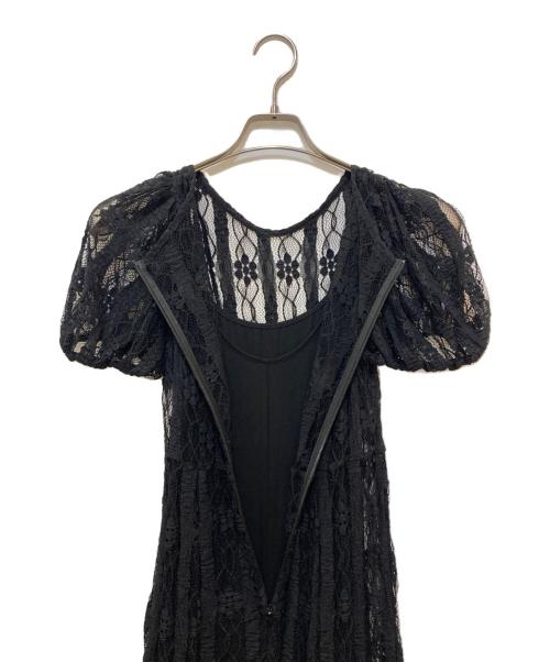 CLANE（クラネ）CLANE (クラネ) LACE MINI PUFF SLEEVE ONEPIECE　16112-5182 ブラック サイズ:1 未使用品の古着・服飾アイテム