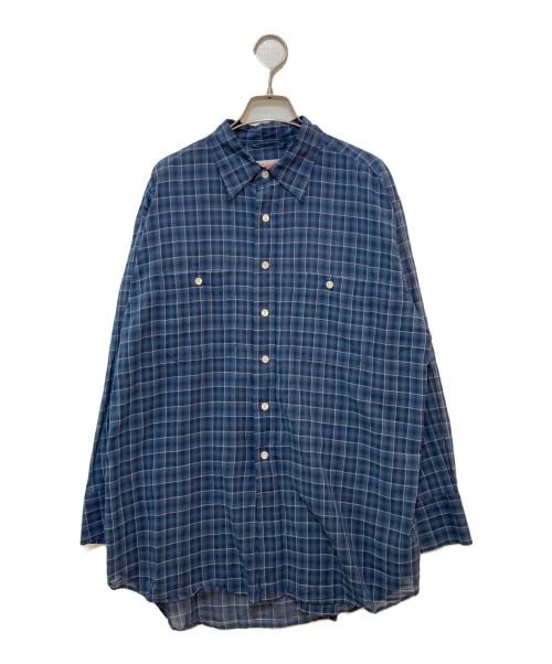 Spick and Span（スピックアンドスパン）Spick and Span (スピックアンドスパン) コットンボイルチェックシャツ　24050200311020 ネイビー サイズ:不明(実寸をご参照下さい)の古着・服飾アイテム