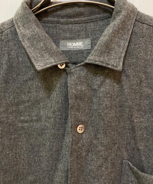 HOMME COMME des GARCONS（オム コムデギャルソン）HOMME COMME des GARCONS (オム コムデギャルソン) 80‘s ウール開襟シャツ グレー サイズ:不明(実寸をご参照下さい)の古着・服飾アイテム