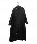 08MABゼロハチマブ）の古着「リネンシャツワンピース」｜ブラック